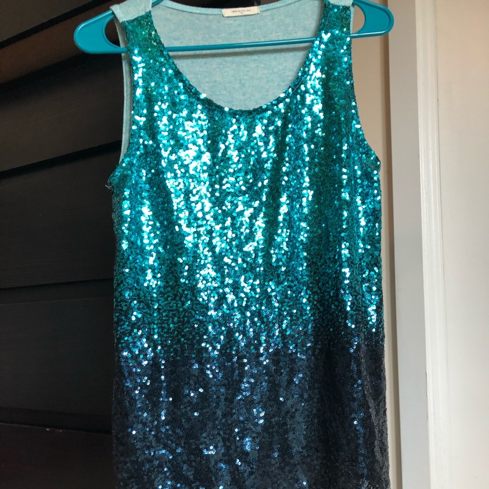 Blue Sequin tank top